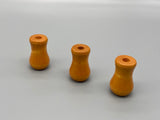 3x Mini Vase Model Acorn - Natural Wood Cherry Coated - Pack of 3