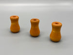 3x Mini Vase Model Acorn - Natural Wood Cherry Coated - Pack of 3