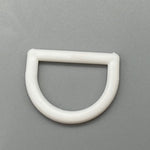 50x D Rings Curtain/Crafts Rings - Plastic - White - 25mm