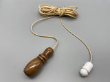 Large Walnut Vase Wood Bell Acorn with 1.5meter Gold Cord & Plastic Connector-Curtains Supplies Direct