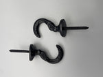 Athena Matte Black Tie Back Hook - Large 45mm - Pack of 4-Curtains Supplies Direct