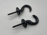 Athena Matte Black Tie Back Hook - Large 45mm - Pack of 4-Curtains Supplies Direct