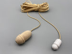 Chestnut Wood Acorn with 1.5meter Gold Cord & Plastic Connector-Curtains Supplies Direct