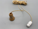 Natural Wood Bell Acorn with 1.5meter Gold Cord & Plastic Connector-Curtains Supplies Direct