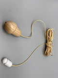 Chestnut Wood Acorn with 1.5meter Gold Cord & Plastic Connector-Curtains Supplies Direct