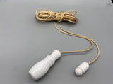 White Plastic Vase Acorn with 1.5meter Gold Cord & Plastic Connector-Curtains Supplies Direct