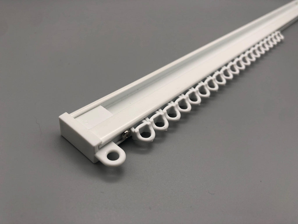 Metal Sectional Uncorded Track - Complete Curtain Track Kit - White Al