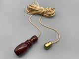 Large Mahogany Vase Wood Bell Acorn with 1.5meter Gold Cord & Gold Connector-Curtains Supplies Direct