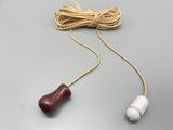 Small Mahogany Vase Wood Bell Acorn with 1.5meter Gold Cord & Plastic Connector-Curtains Supplies Direct