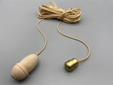 Chestnut Wood Acorn with 1.5meter Gold Cord & Gold Connector-Curtains Supplies Direct