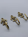 Fleur-De-Lis Golden Tie Back Hook - Brass - Pack of 4-Curtains Supplies Direct