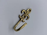 Fleur-De-Lis Golden Tie Back Hook - Brass - Pack of 4-Curtains Supplies Direct