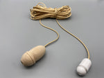 Chestnut Wood Acorn with 1.5meter Gold Cord & Plastic Connector-Curtains Supplies Direct