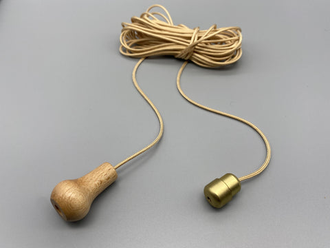 Vase Wood Bell Acorn with 1.5meter Gold Cord & Gold Connector-Curtains Supplies Direct