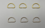 50x D Rings Curtain/Crafts Rings - Solid - Gold / Silver - 25mm