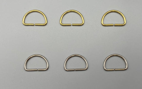 50x D Rings Curtain/Crafts Rings - Solid - Gold / Silver - 25mm