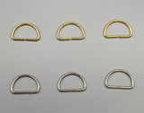 50x D Rings Curtain/Crafts Rings - Solid - Gold / Silver - 25mm