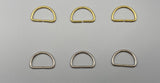 50x D Rings Curtain/Crafts Rings - Solid - Gold / Silver - 19mm