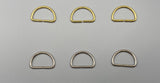 50x D Rings Curtain/Crafts Rings - Solid - Gold / Silver - 25mm