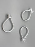 Infinity White Shower Rings - Clip Type Shower Pole Rings - Pack of 10-Curtains Supplies Direct