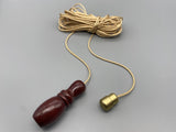 Large Mahogany Vase Wood Bell Acorn with 1.5meter Gold Cord & Gold Connector-Curtains Supplies Direct
