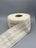 Cream Pencil Pleat Curtain Heading Tape 75mm (3" inch) Guide Stitching - 10meter-Curtains Supplies Direct