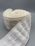White Pencil Pleat Curtain Heading Tape 75mm (3" inch) Gold Guide Stitching - 10meter-Curtains Supplies Direct