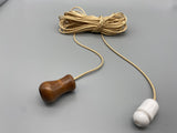Small Walnut Vase Wood Bell Acorn with 1.5meter Gold Cord & Plastic Connector-Curtains Supplies Direct