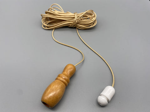 Large Cherry Vase Wood Bell Acorn with 1.5meter Gold Cord & Plastic Connector-Curtains Supplies Direct