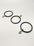 Black Curtain Rod Rings With Loose Eyelet - Inner Diameter ø 42mm - Pack of 20-Curtains Supplies Direct