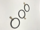 Black Curtain Rod Rings With Loose Eyelet - Inner Diameter ø 42mm - Pack of 20-Curtains Supplies Direct