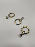 Antique Gold Curtain Rod Rings With Loose Eyelet - Inner Diameter ø 20mm - Pack of 20-Curtains Supplies Direct