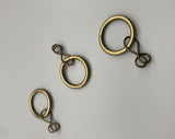 Antique Gold Curtain Rod Rings With Loose Eyelet - Inner Diameter ø 20mm - Pack of 20-Curtains Supplies Direct