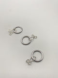 Chrome Curtain Rod Rings With Loose Eyelet - Inner Diameter ø 20mm - Pack of 20-Curtains Supplies Direct