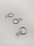 Chrome Curtain Rod Rings With Loose Eyelet - Inner Diameter ø 20mm - Pack of 20-Curtains Supplies Direct