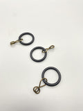 Black Curtain Rod Rings With Loose Eyelet - Inner Diameter ø 20mm - Pack of 20-Curtains Supplies Direct