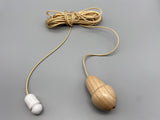 Chestnut Wood Acorn with 1.5meter Gold Cord & Plastic Connector-Curtains Supplies Direct