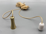 Matte Gold Umbrella Acorn with 1.5meter Gold Cord & Plastic Connector-Curtains Supplies Direct